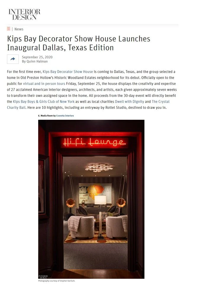 Interior Design — Kips Bay Decorator Show House Launches Inaugural Dallas, Texas Edition