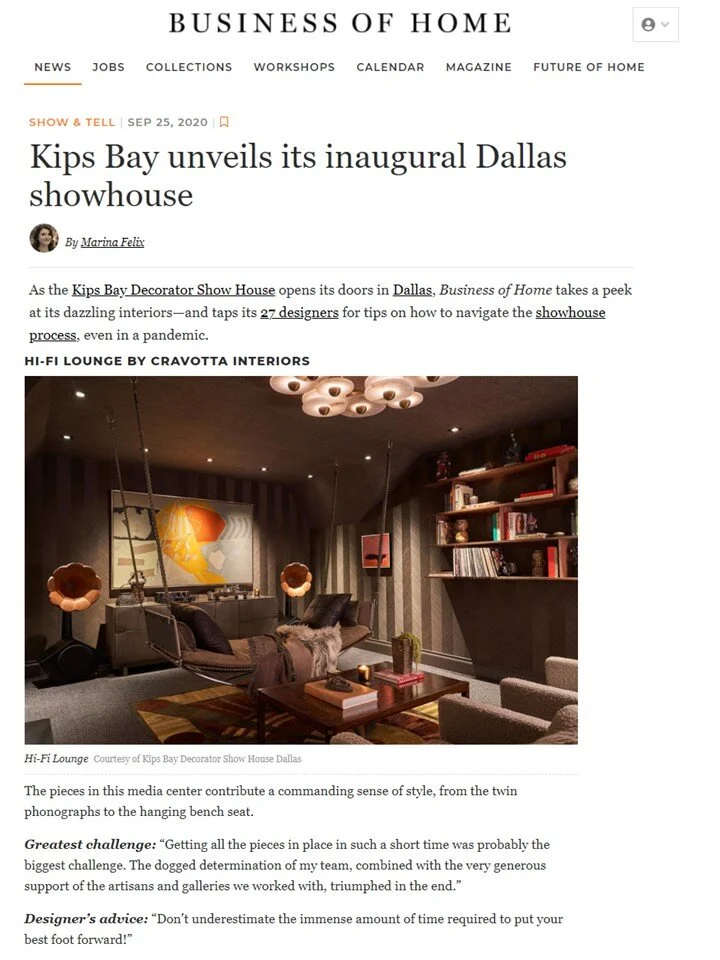 Business of Home — Kips Bay unveils its Inaugural Dallas Showhouse