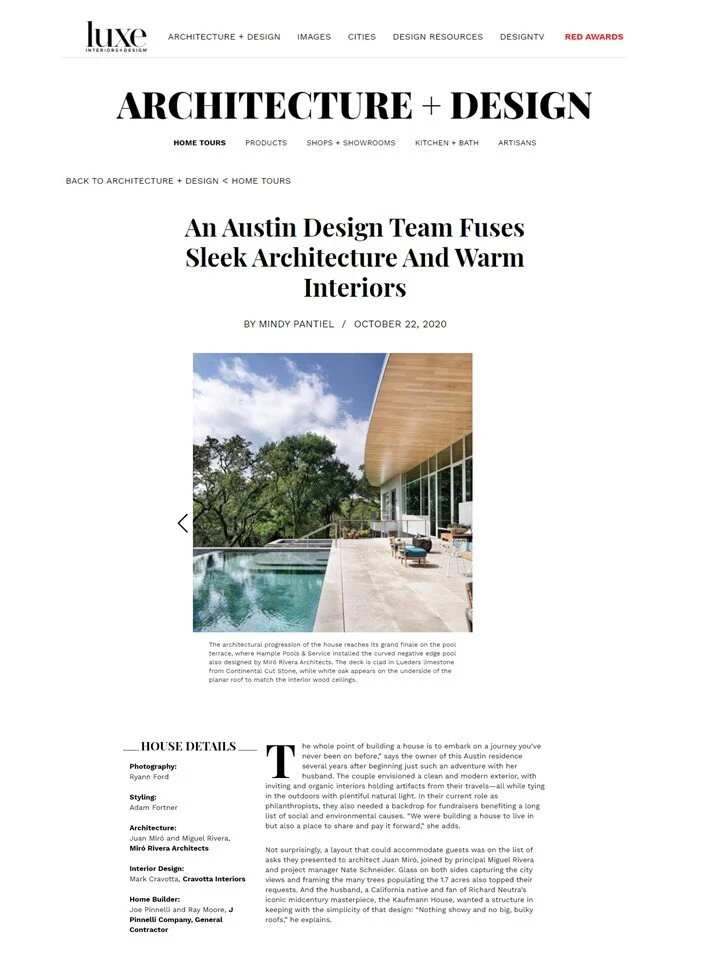 Luxe Interiors + Design — An Austin Design Team Fuses Sleek Architecture and Warm Interiors