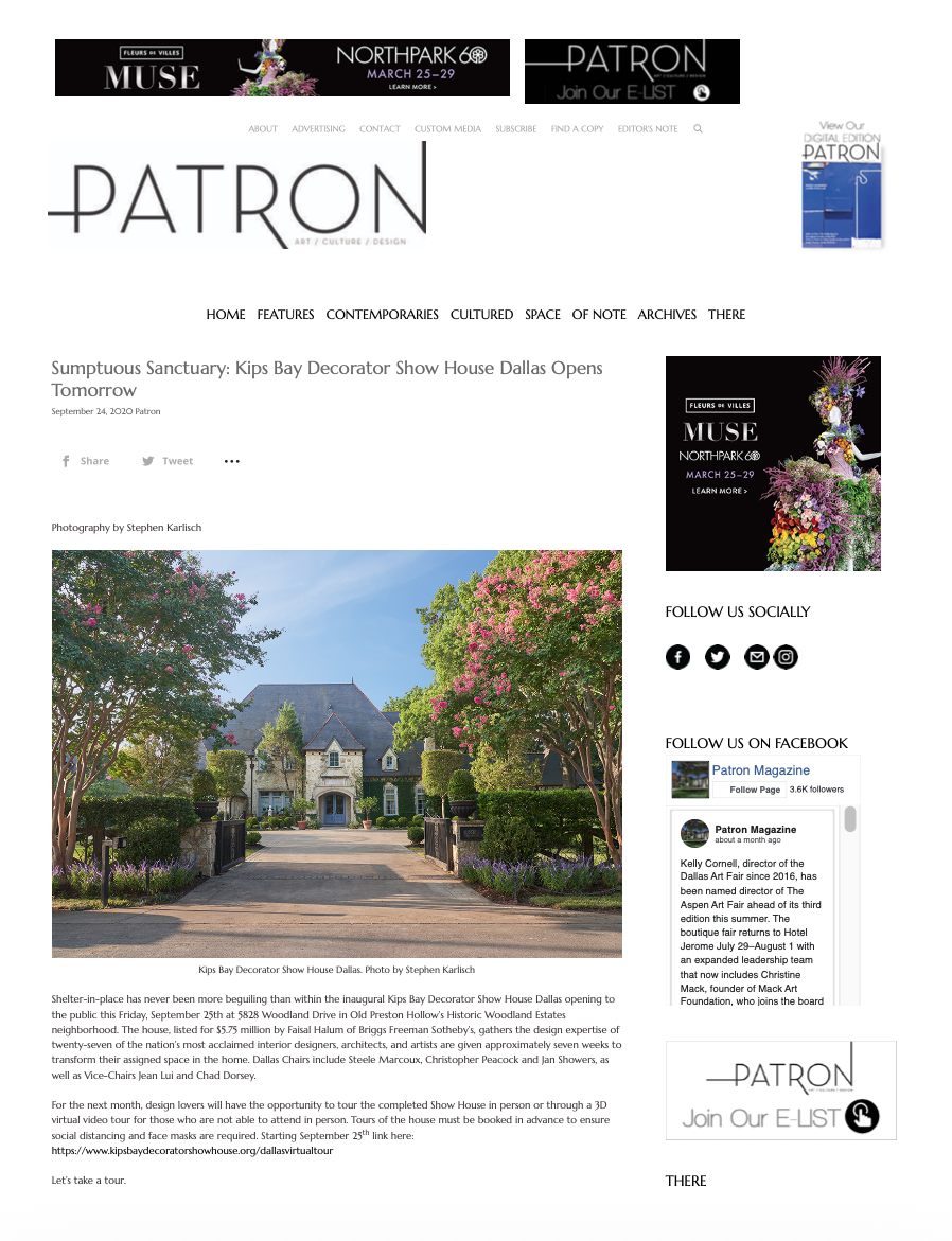 Patron Magazine — Sumptuous Sanctuary: Kips Bay Decorator Show House Dallas Opens Tomorrow (1 of 2)