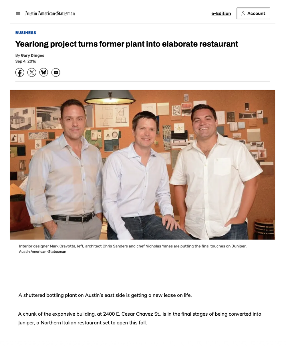 Austin American-Statesman — Yearlong project turns former plant into elaborate restaurant (1 of 3)